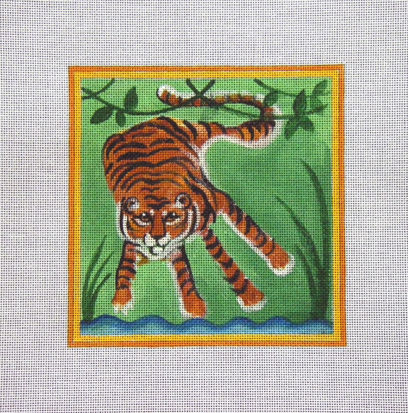 Тигр рисунок ладошками